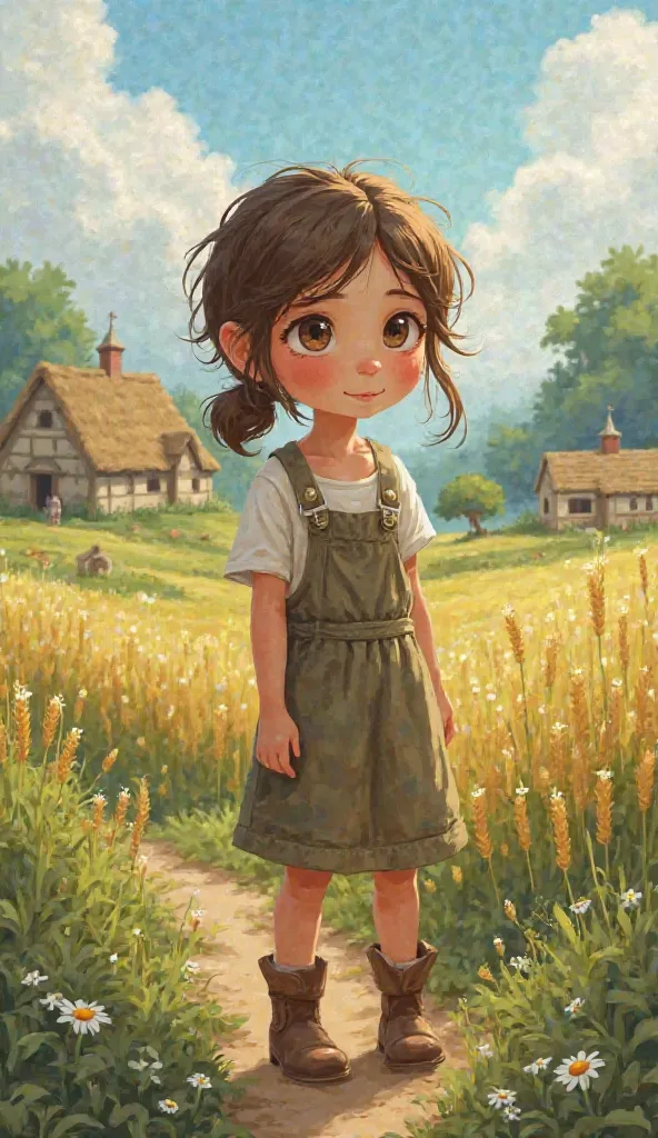 little farming girl from village 
