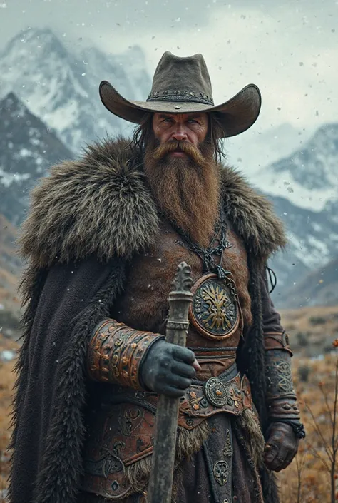 King viking with cowboy hat