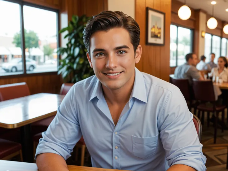 A local executive restaurant business owner speaks in front of the camera about their San Antonio Texas, business