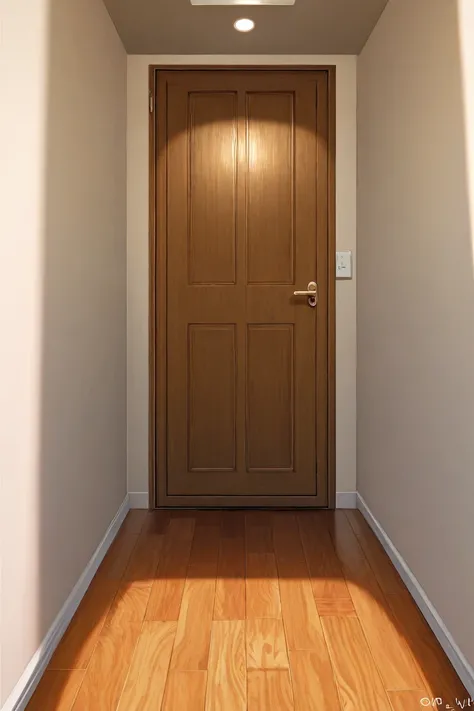 A picture of an apartment hallway with door number 23. 