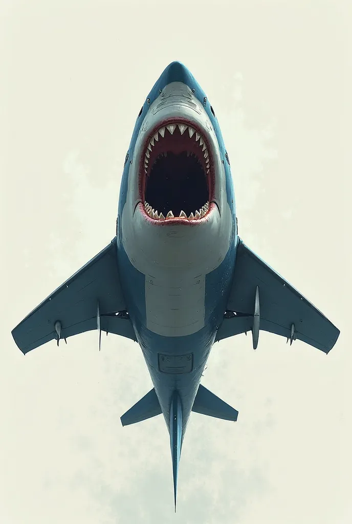 Boeing 747 shark transform front view draw