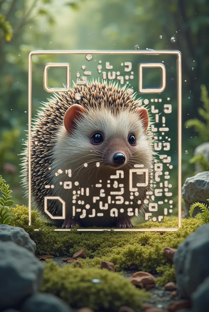 A QR code to this URL: https://photos.app.goo.GL/gPN9fXdyLaPjFS1r9 With hedgehog theme. Make the QR code scannable 