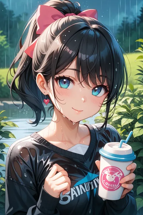 black hair ponytail cute jc reverse bunny wet whole body energetic f cup front
