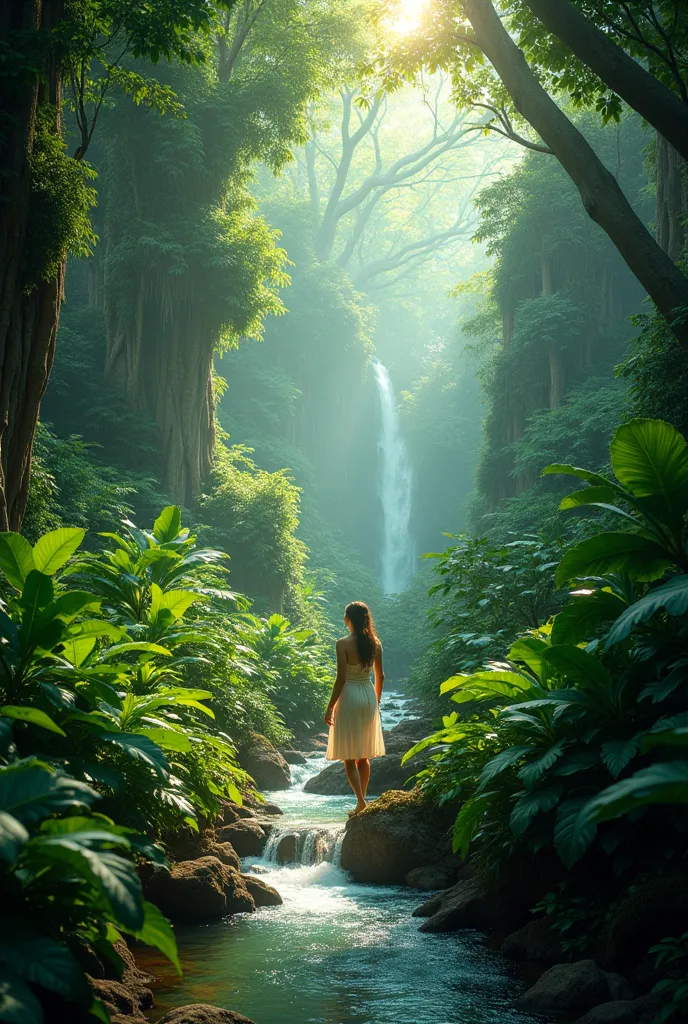 Can you edit my picture beautifully, placing it in a beautiful country in the jungle? 