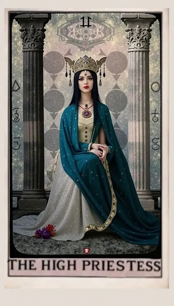 Photo realistic re imagining of the high priestess tarot card