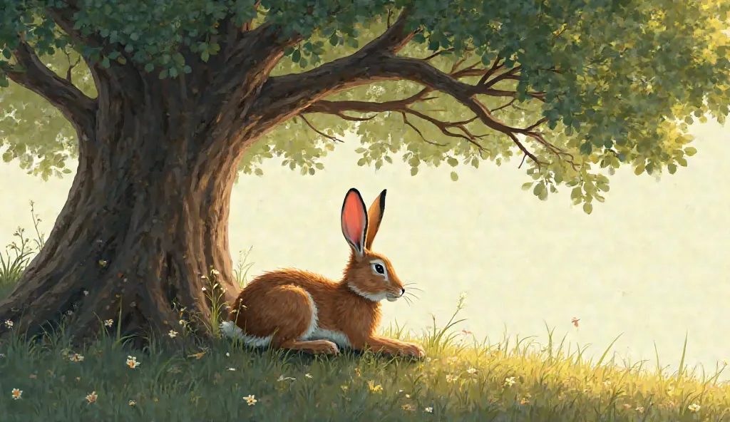 Hare under a tree