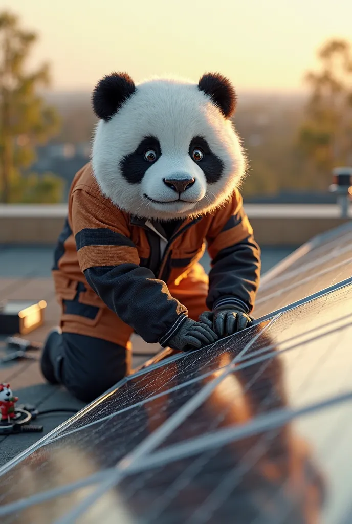 Botarga de panda camera and solar panel installer