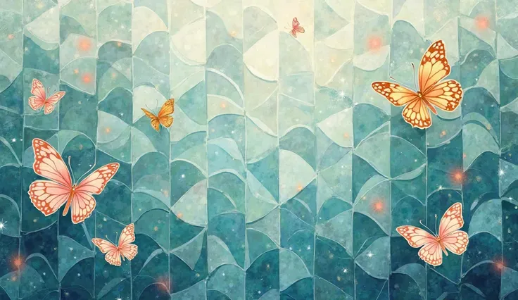  make geometric pqattern ocean inspired or garden with butterfly