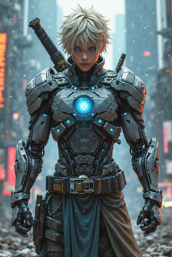 Draw shulk from xenoblade as cyborg raiden from metal gear rising revengeance