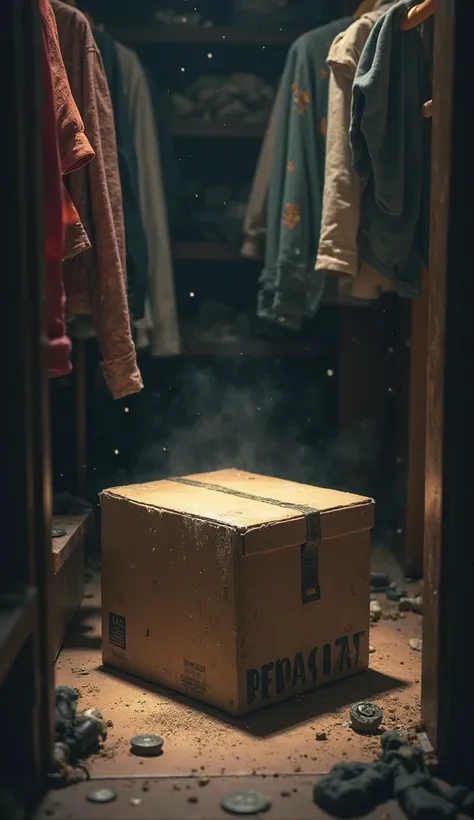 In a closet you will find a cardboard box. 