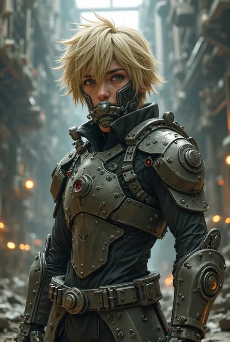 Draw shulk from xenoblade as cyborg raiden from metal gear rising revengeance, give him a prostethic jaw  like raiden's