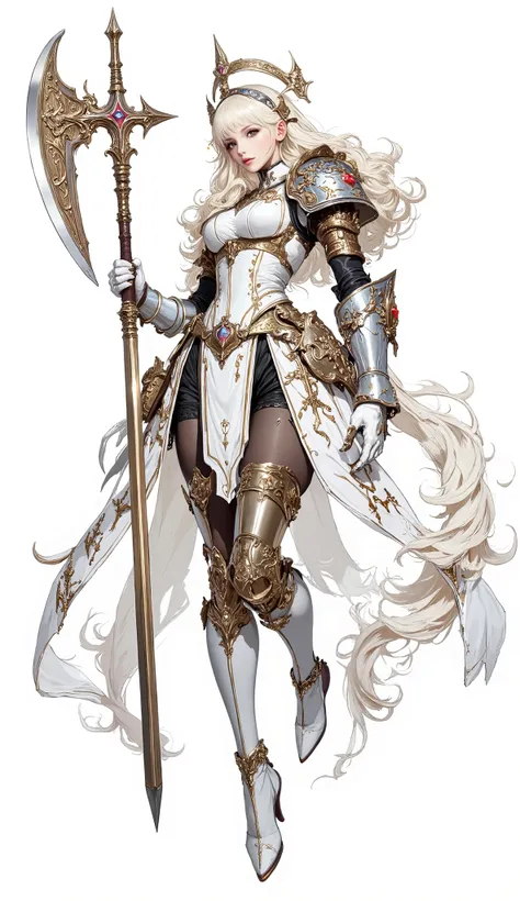 (Masterpiece:1.5,Top Quality:1.3,Amazing Quality:1.3), (Pulsating stance), (Anime Character), ((nsfw)), Solo, Full Length, Chiara, 1 Girl, ((Sexy cute girl:1.5)), White Skin, Silver Gauntlets, Silver Boots, Western sexy Armor, Shining Clothes, gleaming dec...