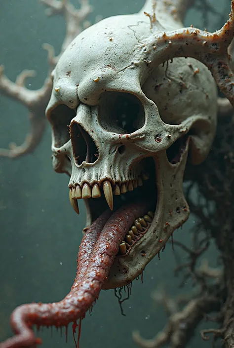 Crazy skull with tongue sticking out 