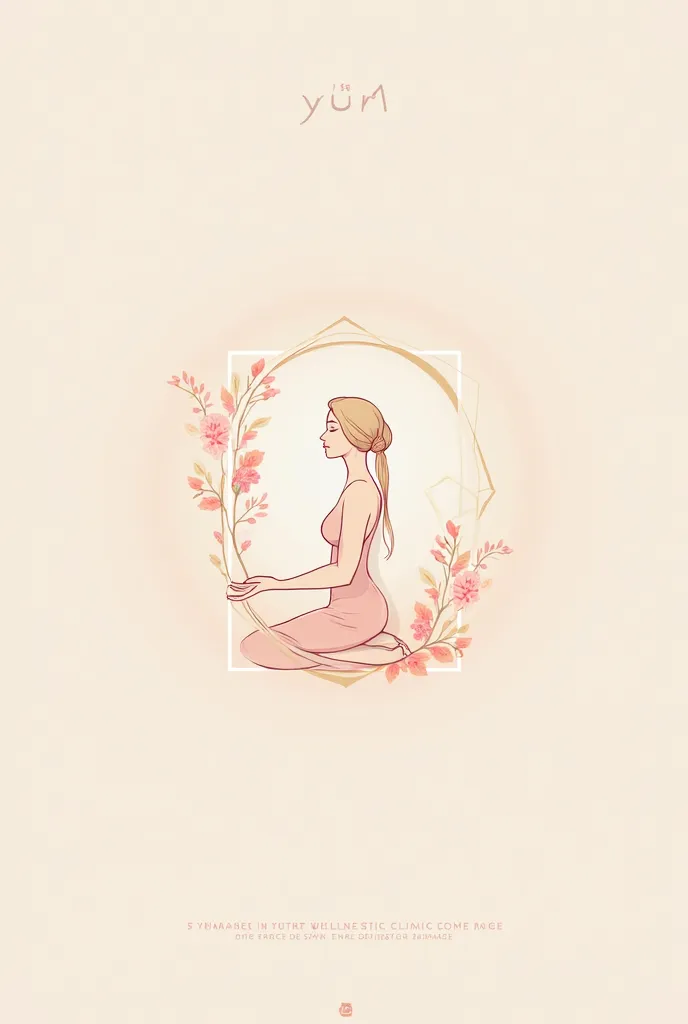 “Yuna wellness & aesthetics clinic” logo, pink-gold theme, modern