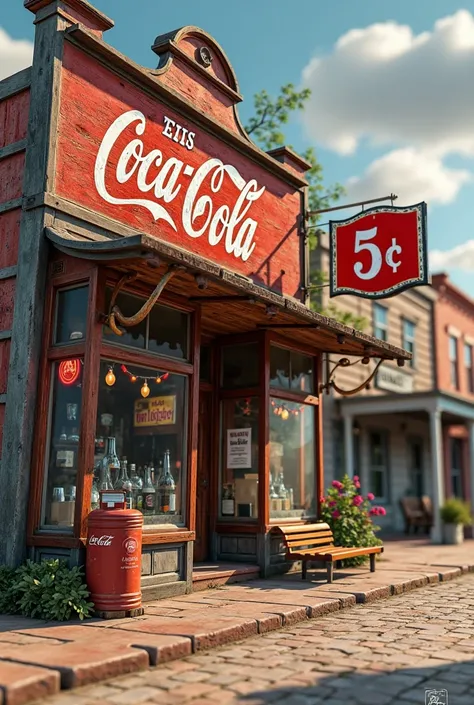 Old pharmacy sel Coca Cola 5 cent per glass