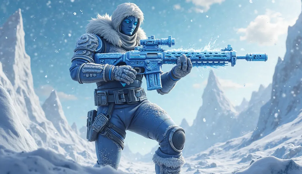 Create a Fortnite image from Subzero with an ice rifle