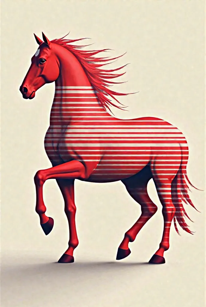 I recreated the white and red Pannarano logo with wide horizontal stripes soccer using a horse  