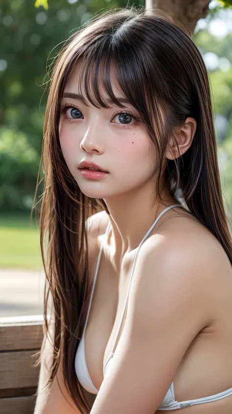 (8k，Highest quality，RAW photo，超high resolution，high resolution， attention to detail ， attention to detail ，超high resolution)，(((Very beautiful girl)))，( super micro bikini )，  realistic atmosphere，【Imaging Center， pretty girl，Youngface，baby face， Japanese，...