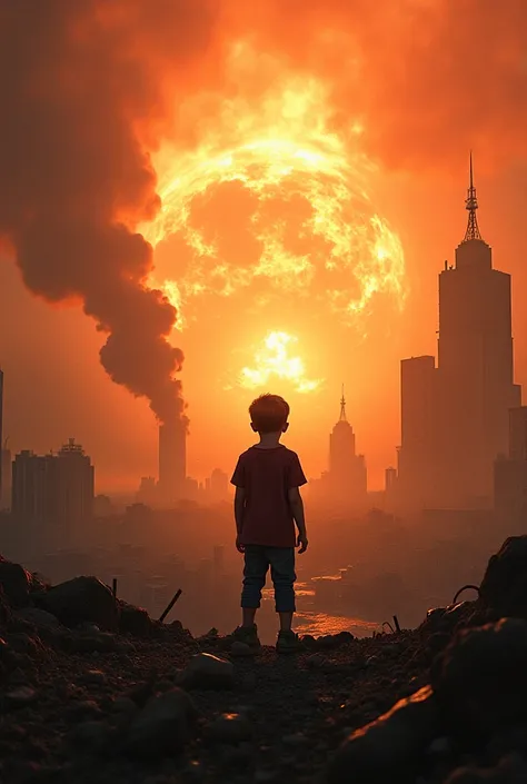 Boy watching the end of the world 