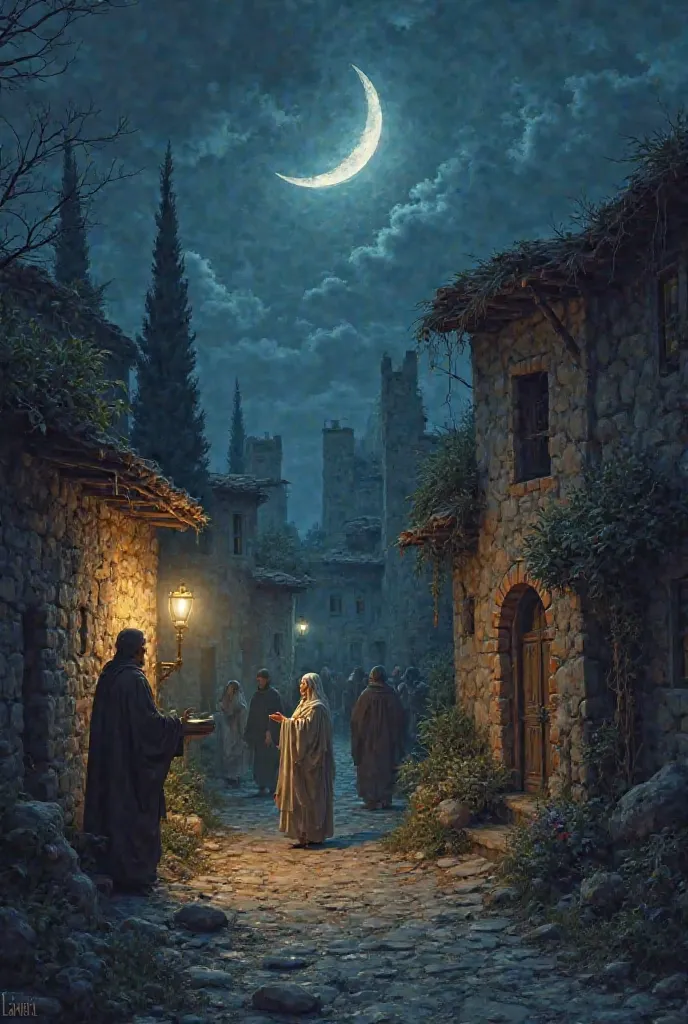 Certainly! Here’s a narrative about Nicodemus that could help you visualize the scene:

---

The Night Visitor: A Narrative of Nicodemus

In the quiet streets of Jerusalem, under the soft glow of a crescent moon, a figure cloaked in the rich, dark robes of...