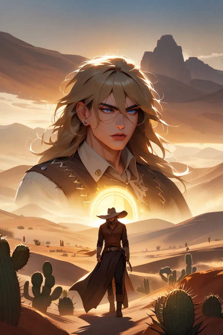  blonde hair,  blue eyes, diego brando, occultist,  Wild West