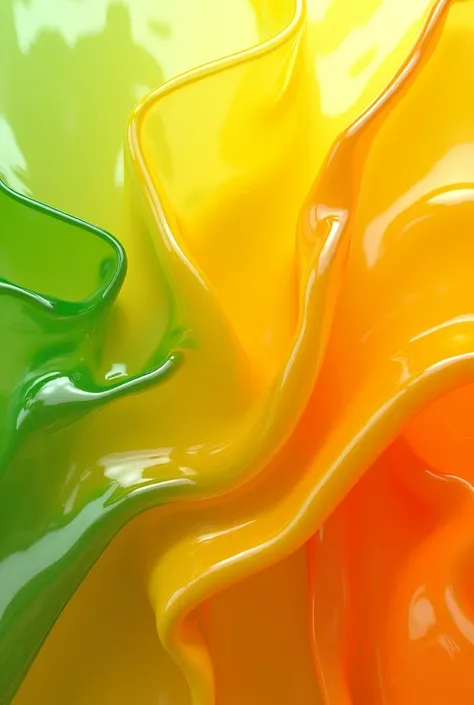 Elongated plastic wrap with color of green , orange, transparency, yellow in wavy style of color