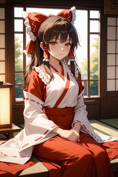 Hakurei Reimu is feeling better after having sex