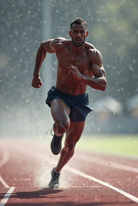 An athlete running on a track