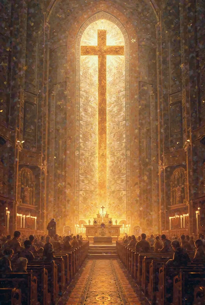 To create a digital artwork that visually represents the beauty of the liturgy, emphasizing its significance in Christian faith, its connection to the sacraments, and its role in   
   worship and community. The artwork should effectively convey the sacred...