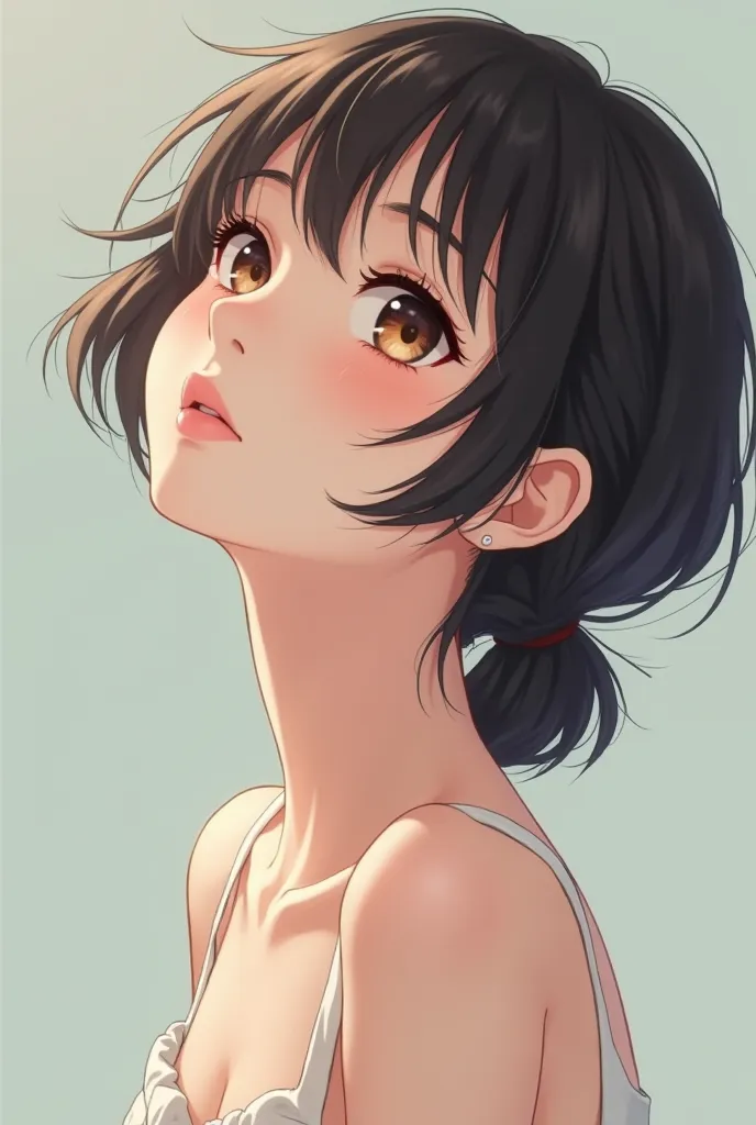 draw anime girl with her head up to expose her neck