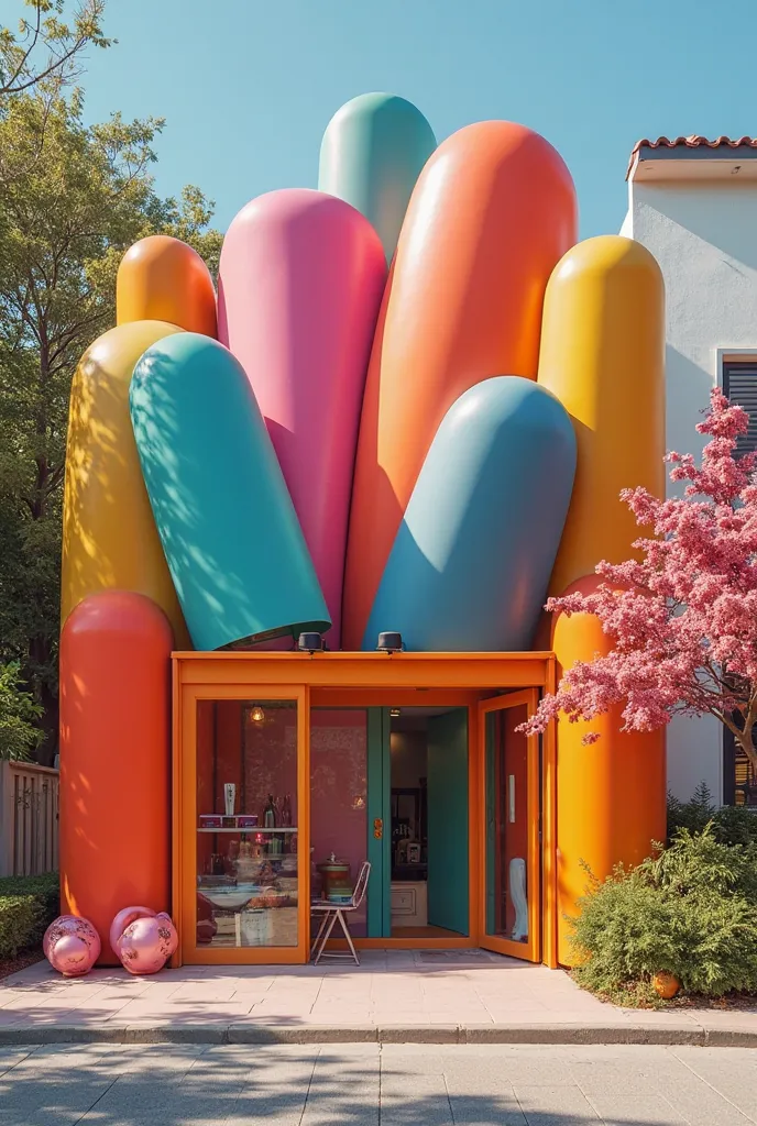 Create a facade of an enamelware called “beautiful nails”