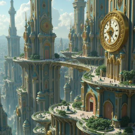 ancient city in the sky、ancient cityには僅かな人々lives、A city like a super giant maze、has a large golden clock on the main、there are many huge buildings and houses shaped like I've never seen、has many bridges over the sky、very prosperous and highly technical、rea...