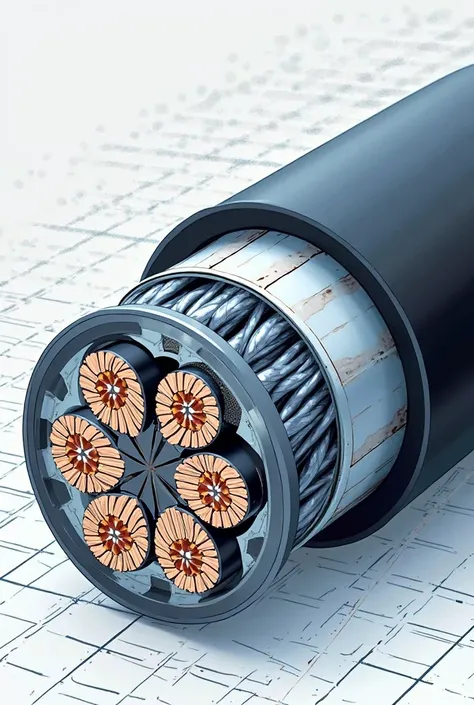 Generate an image of the STP cable showing its layers and the cover that protects it ]