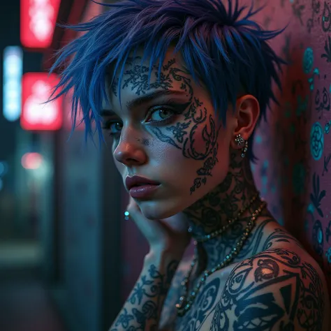 tattooed guy who looks like Lil Peep
