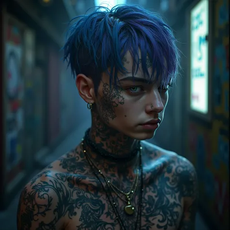 tattooed guy who looks like Lil Peep
