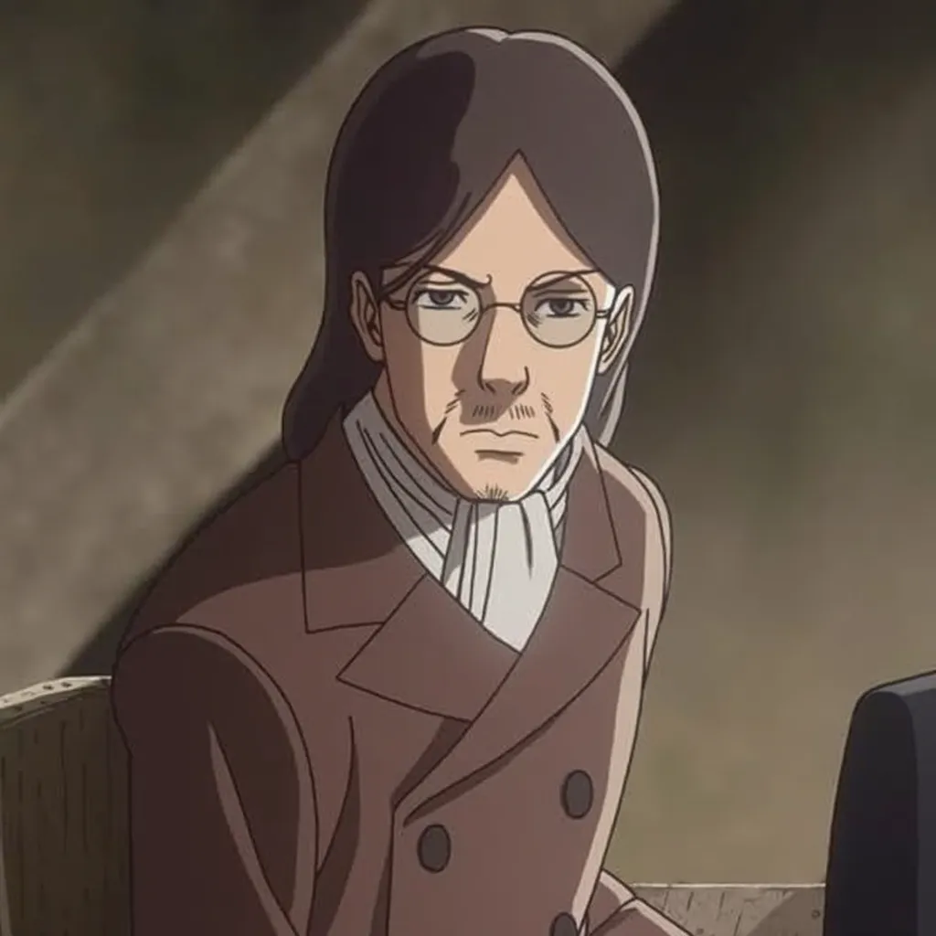 
a close up of a person sitting at a table with a laptop, a character portrait inspired by Fujishima Takeji, featured on pixiv, shin hanga, hideaki anno anime, walter white in attack on titan, in the anime film ergo proxy, miura kentaro style, in the anime...