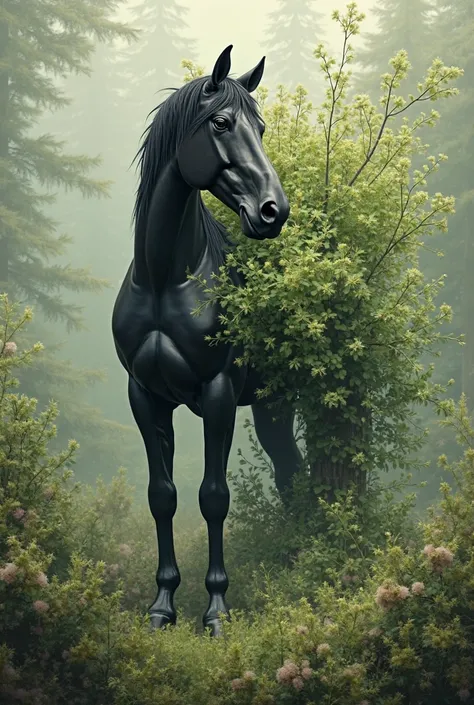 I said it is a wool plant and the horse is black