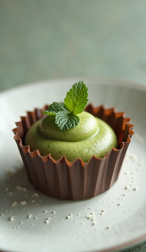 Hgraphic elements, Dynamic Light, Cinematics, HDR, UHD, professional PHOTOGRAPH OF:
“Textured Simplicity”
Focus on minimalism by showcasing a single serving of the matcha chocolate delight on a clean, white plate with a muted color background. Use a low an...