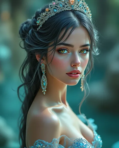 pinkfluxproultrafantasia, a very beautiful portrait of a Mermaid Princess, by Manuel Fernandez Garcia and Brandon Woelfel, best quality, masterpiece, very aesthetic, perfect composition, intricate details, ultra-detailed, pixiv illustration,masterpiece,bes...