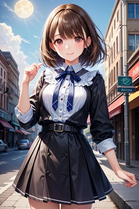  anegasaki nene, shiny brown short hair, beautiful brown eyes, smiling face, sparkling pup ils, (fine grain), highly detailed eyes, highly detailed face, highly detailed eyes,, (masterpiece:1.2, best quality), ((only1 girl)), cowboy shot,cowboy shot,, 


(...