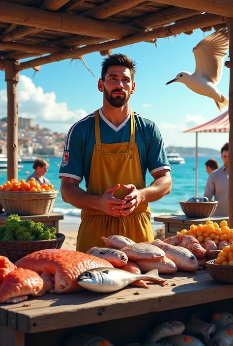 Messi selling fish 