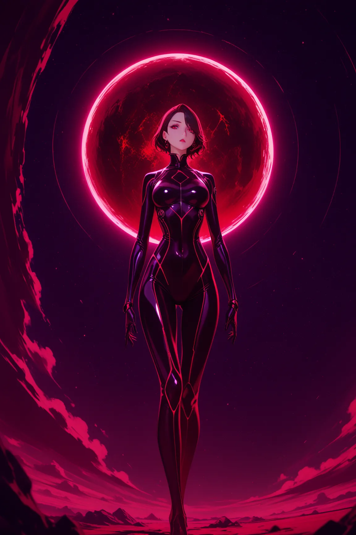  top masterpiece、   More details、  beauty、 Highest quality、  （ An Extraordinary Beauty）、a very beautiful woman、 7th life、（Perfect human anatomy）、Presence、 躍動感、 future、Space Suit、bodysuit with a unique color scheme、Nice areola、 uncensored、 Changing clothes（...