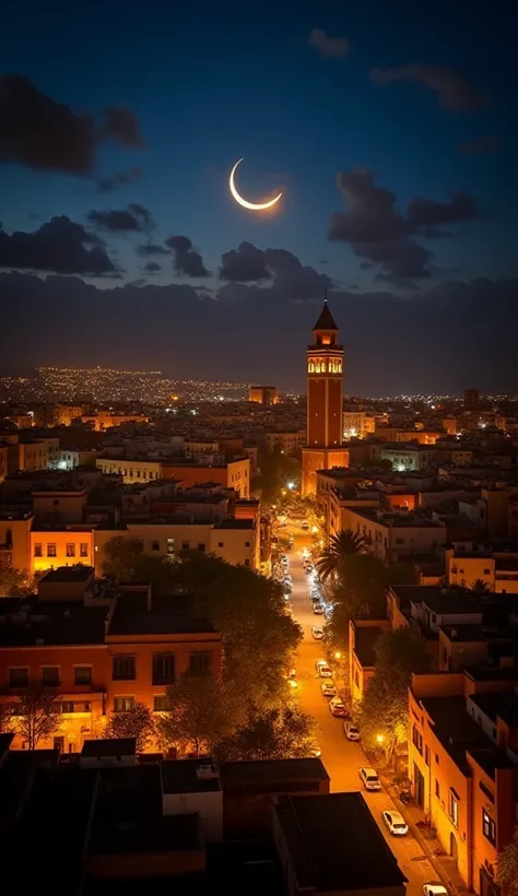 night shots of Moroccan cities illuminated by lanterns and lights.
   - Text or audio: "Ramadan in Morocco is not only the month of fasting, but a distinctive spiritual and social celebration."
   - Invitation to viewers: "Share with us in the comments how...