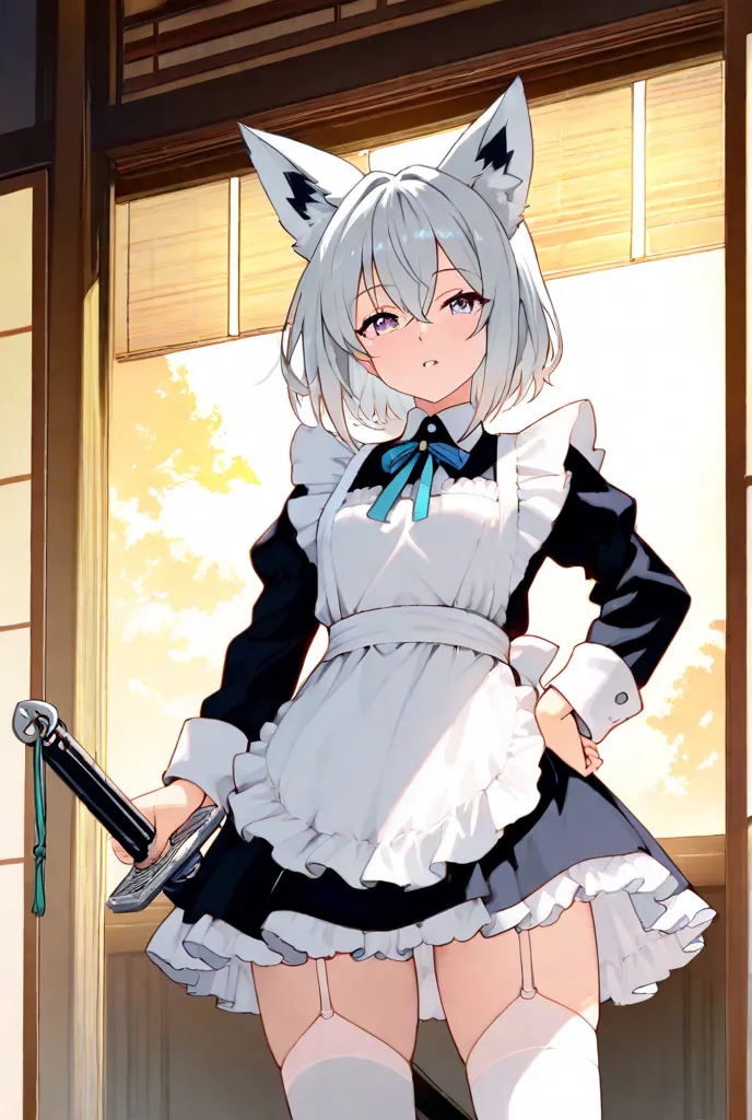  long hair,gun,stupid hair, Beast Man,Maid,Master-Servant Relationship,sword術,sword, Beast Ears,tail,Glasses,attribute magic ,Fox Girl ,Gray Hair、high school girl、1 person