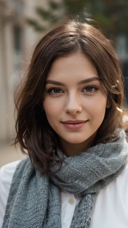 scene: Model stares at camera gracefully, then smiled while smoothing her scarf.
 Text Appears : "Elegance in Every Detail – [Brand Name]"
effects: Fade out with a soft transition and brand logo at the end.