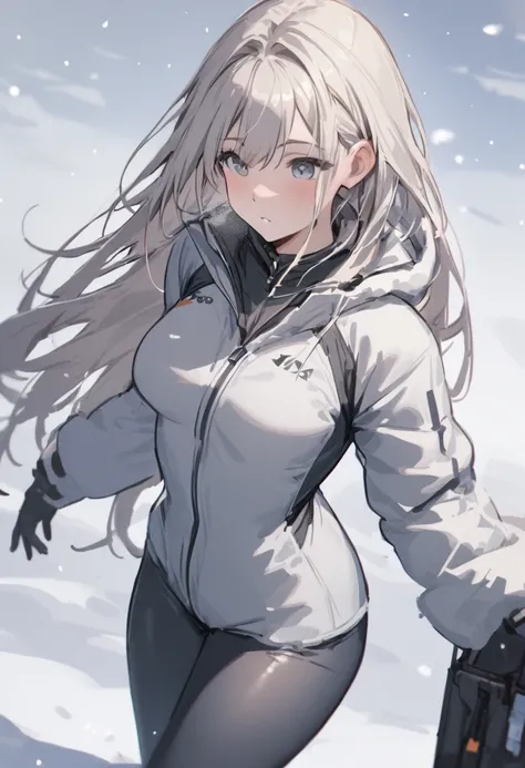 masterpiece, best quality, high resolution,
PolarCatcher, SkiingSuit, snow jacket, solo, 1girl, long hair