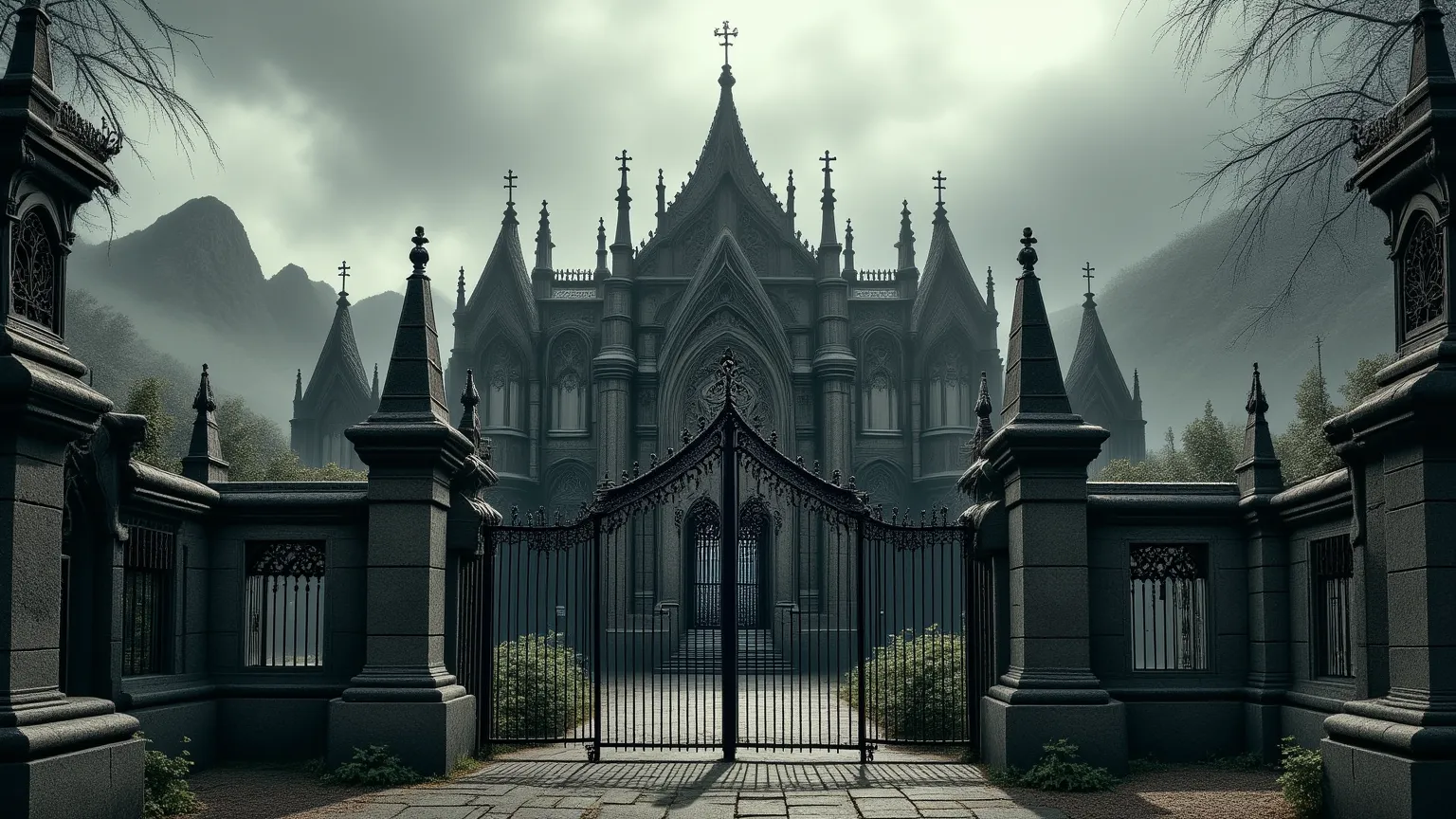 A sprawling, gothic mansion that looks as though it was torn from the misty hills of Transylvania and unceremoniously dropped into the heart of Beverly Hills. The estate is a grotesque contrast to its surroundings—blackened stone walls covered in creeping ...