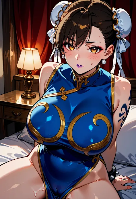  Purple lips ,  High quality 4K images、depends on pleasure、 hypnotic state 、Hollow eyes、Be in heat、Red, glowing eyes、Chun-Li is put in a collar and swears eternal loyalty and obedience、Chun-Li has lost her sense of self、Chun-Li has been implanted with the ...