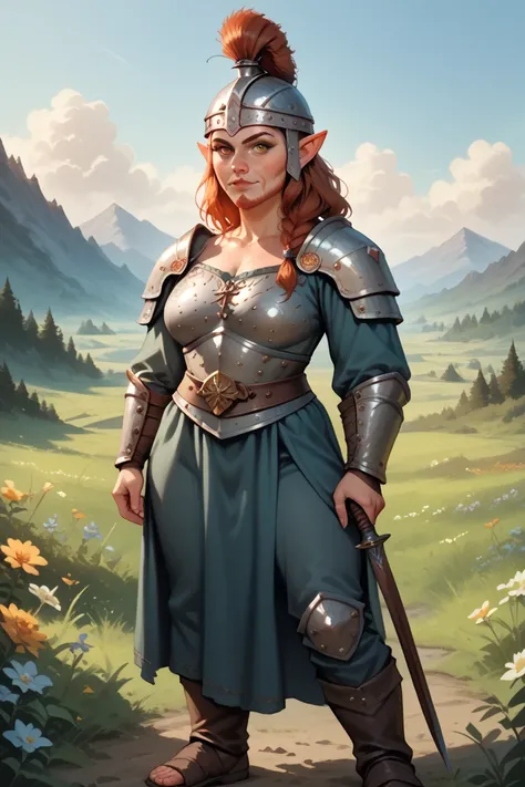 female dwarf, warrior, medieval fantasy