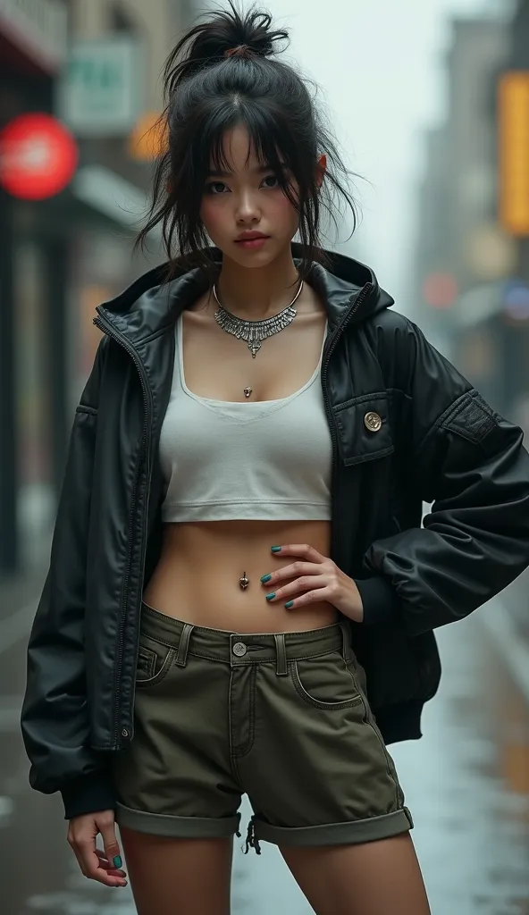 Make her belly piercing more realistic